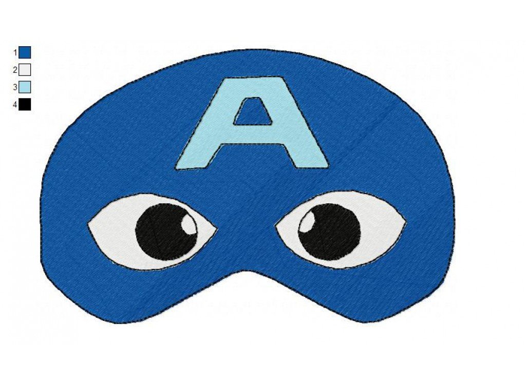 Mask Captain America Embroidery Design
